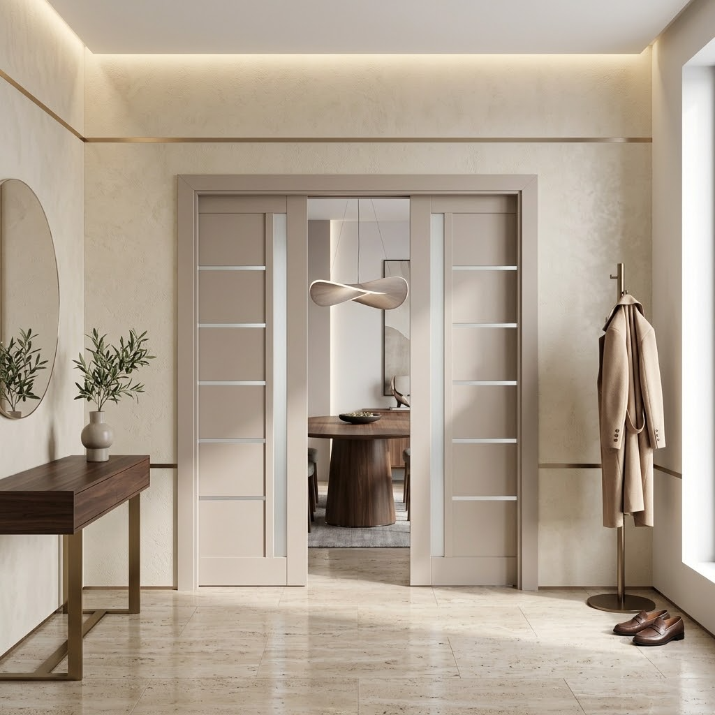 Usi Duble Interior Culisanta Greta - Alb