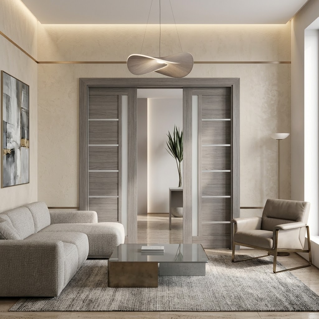 Usi Duble Interior Culisanta Greta – Stejar Fumuriu