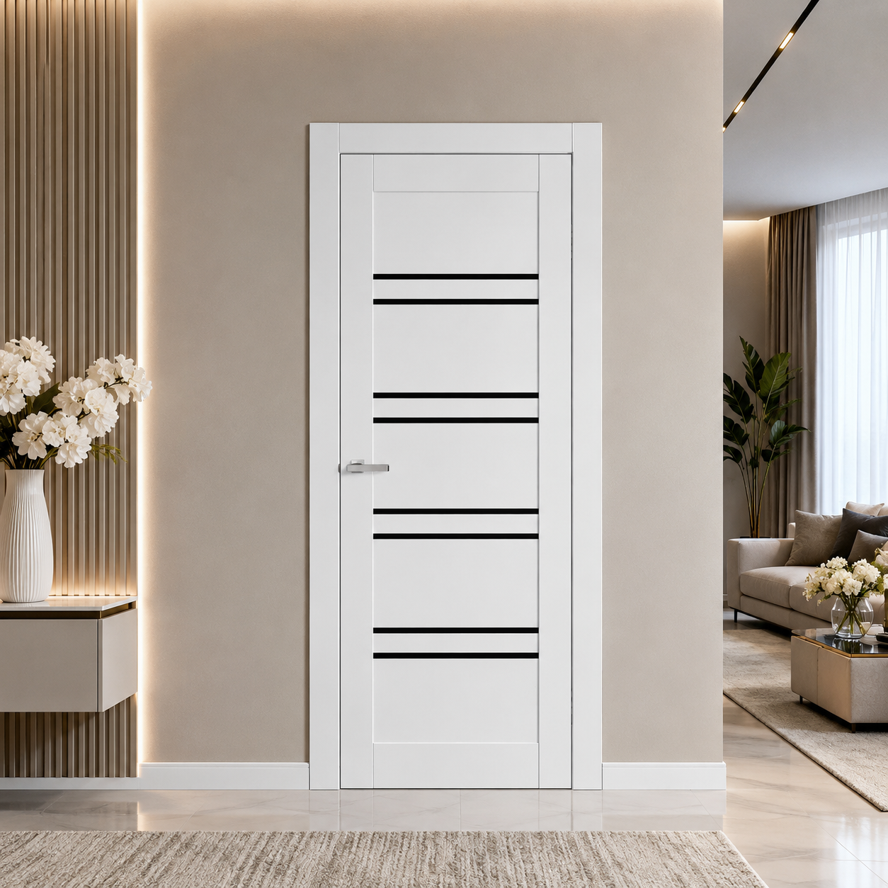 Usa interior - Mira 2 Alb Sticla Neagra