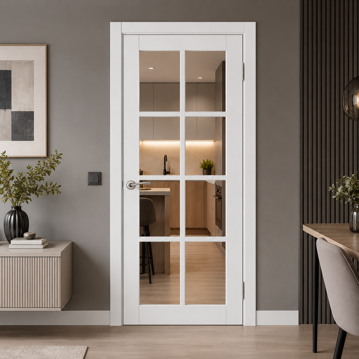 Usa interior - Scandi Alb Transparent 8