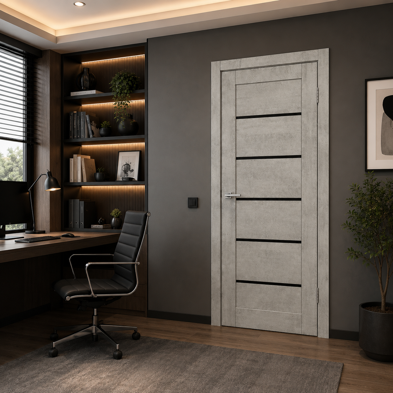 Usa interior - Mira 1 Ciment Sticla Neagra