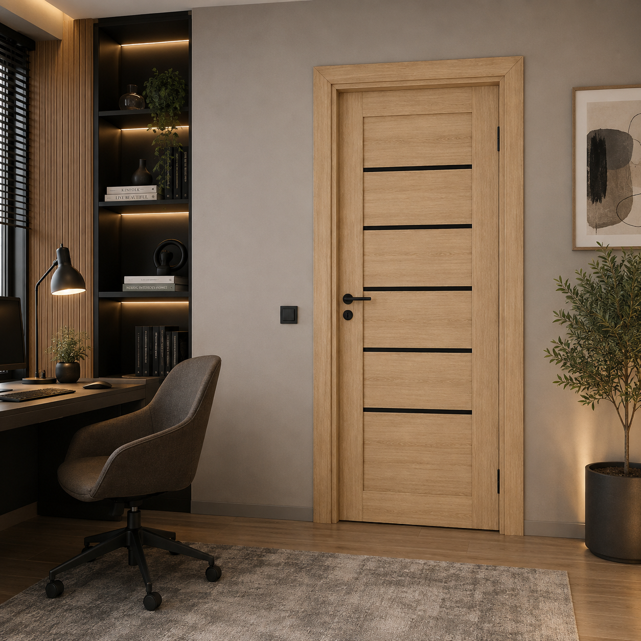 Usa interior - Mira 1 Stejar Sticla Neagra